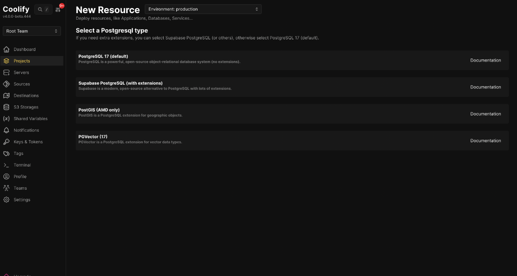 Seleção de Servidor/Network